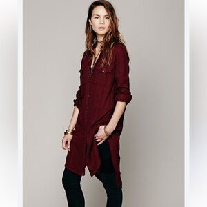 Free People Wine Red Lightweight Knit Tunic
